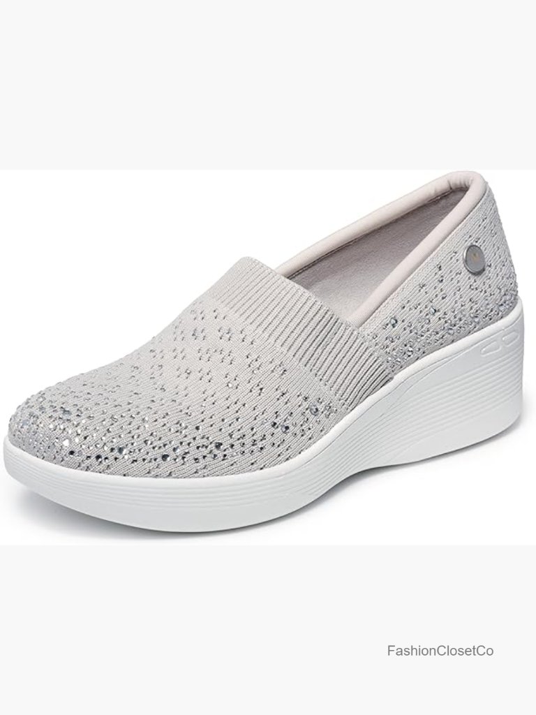 Skechers Womens Martha Stewart Pier Lite - Ref Wedge Slip On Sneakers